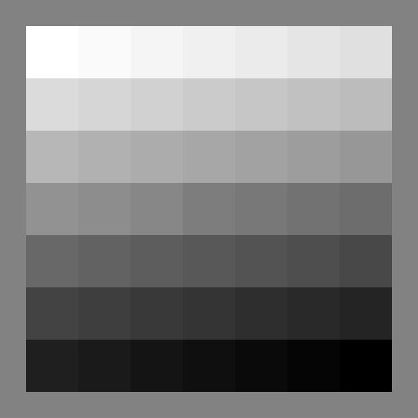 A square comprised of 50 shades of grey
